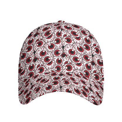 Creepy Red Eyeball Pattern Print Baseball Cap
