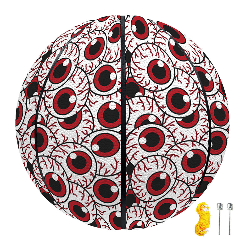 Creepy Red Eyeball Pattern Print Basketball