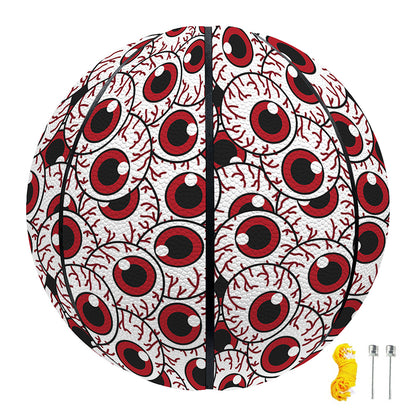 Creepy Red Eyeball Pattern Print Basketball