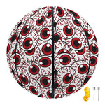 Creepy Red Eyeball Pattern Print Basketball