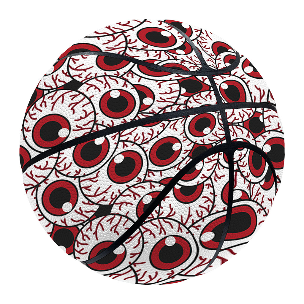 Creepy Red Eyeball Pattern Print Basketball