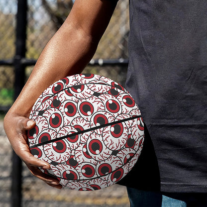 Creepy Red Eyeball Pattern Print Basketball