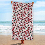 Creepy Red Eyeball Pattern Print Beach Towel