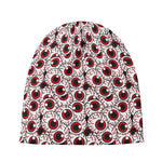 Creepy Red Eyeball Pattern Print Beanie