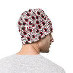Creepy Red Eyeball Pattern Print Beanie