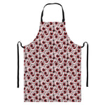 Creepy Red Eyeball Pattern Print Bib Apron With Pocket