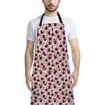 Creepy Red Eyeball Pattern Print Bib Apron With Pocket