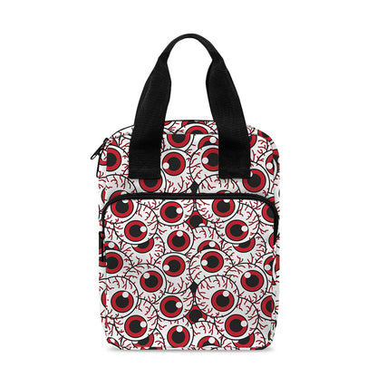 Creepy Red Eyeball Pattern Print Bible Tote Bag