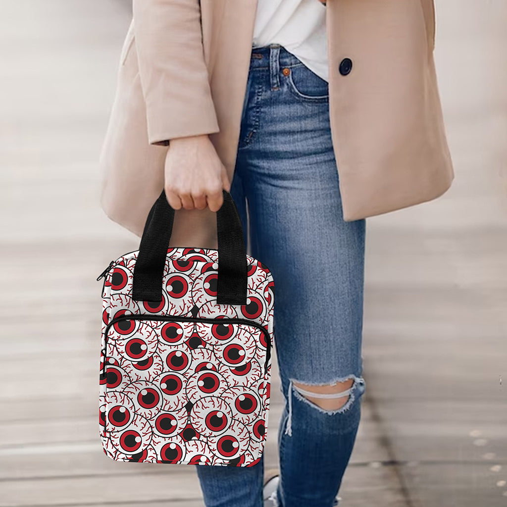 Creepy Red Eyeball Pattern Print Bible Tote Bag