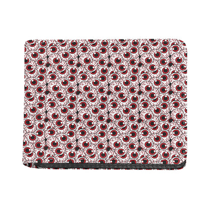 Creepy Red Eyeball Pattern Print Bifold Wallet