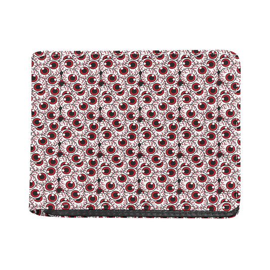 Creepy Red Eyeball Pattern Print Bifold Wallet