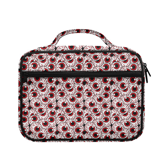 Creepy Red Eyeball Pattern Print Briefcase Bible Bag