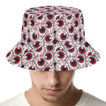 Creepy Red Eyeball Pattern Print Bucket Hat