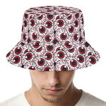Creepy Red Eyeball Pattern Print Bucket Hat