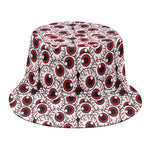 Creepy Red Eyeball Pattern Print Bucket Hat