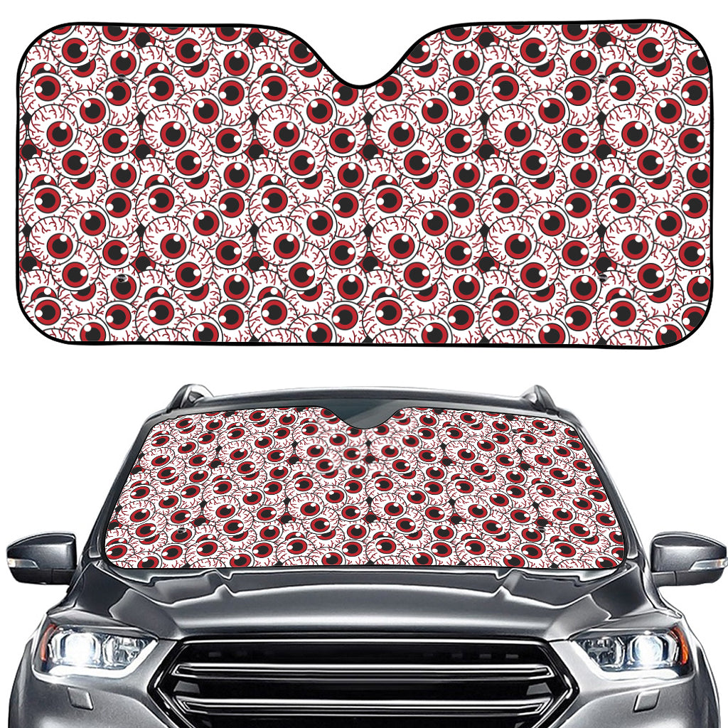 Creepy Red Eyeball Pattern Print Car Windshield Sun Shade