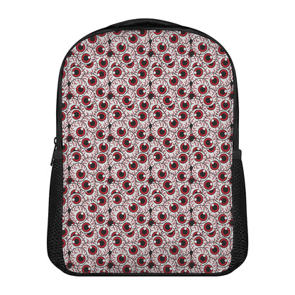Creepy Red Eyeball Pattern Print Casual Backpack