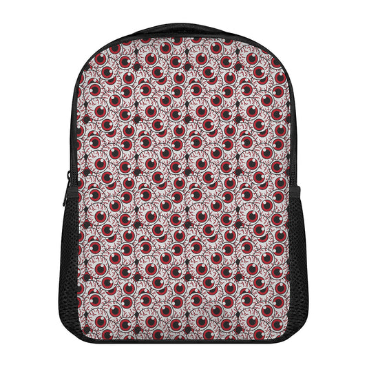 Creepy Red Eyeball Pattern Print Casual Backpack