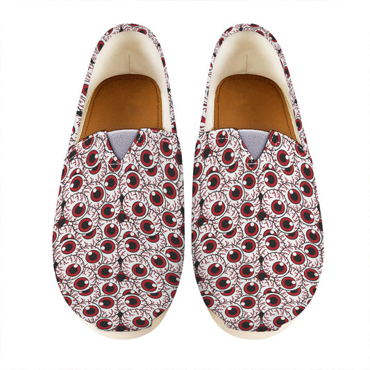 Creepy Red Eyeball Pattern Print Casual Shoes