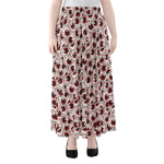 Creepy Red Eyeball Pattern Print Chiffon Maxi Skirt