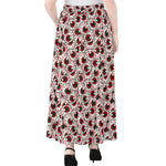Creepy Red Eyeball Pattern Print Chiffon Maxi Skirt