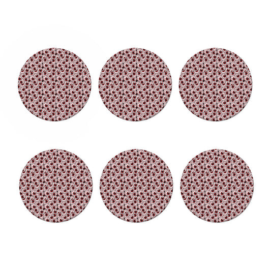 Creepy Red Eyeball Pattern Print Coaster Set