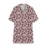 Creepy Red Eyeball Pattern Print Cotton Hawaiian Shirt