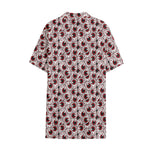 Creepy Red Eyeball Pattern Print Cotton Hawaiian Shirt