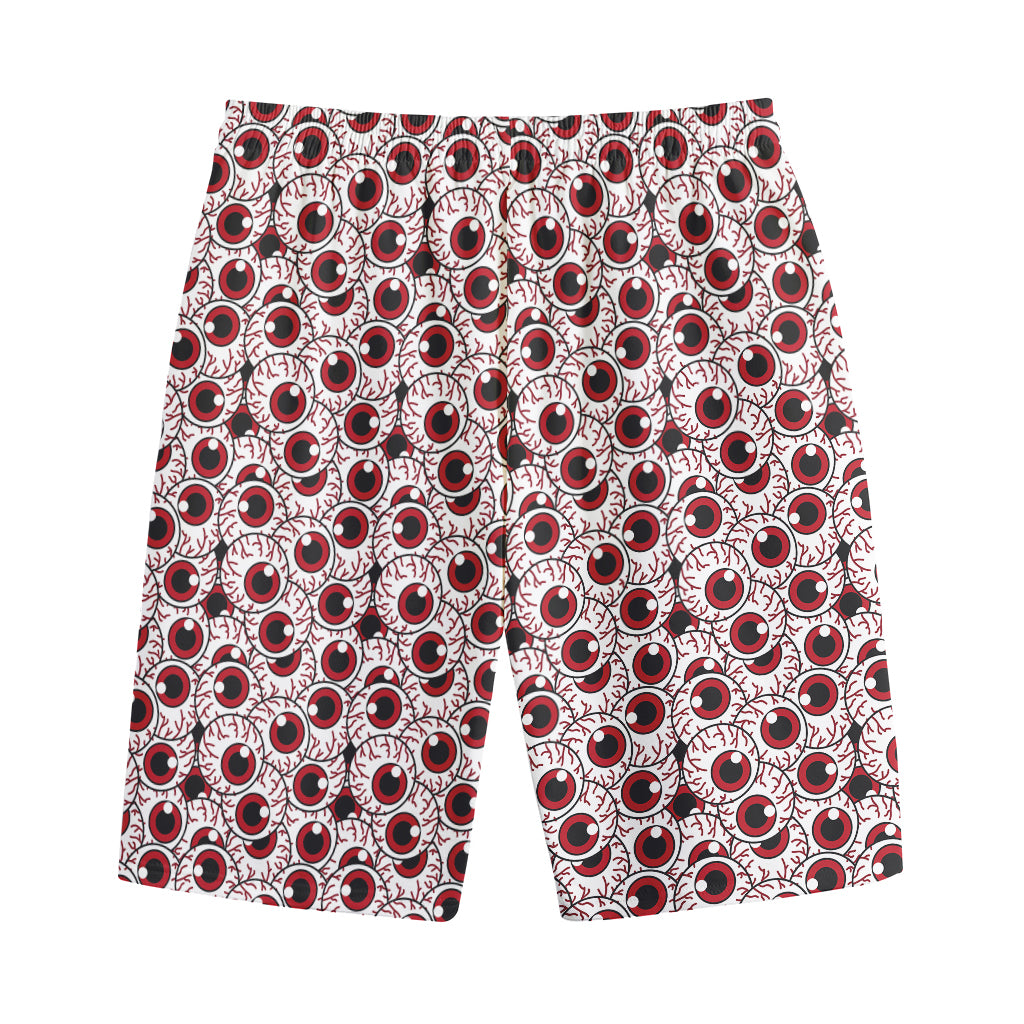 Creepy Red Eyeball Pattern Print Cotton Shorts