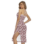 Creepy Red Eyeball Pattern Print Cross Back Cami Dress