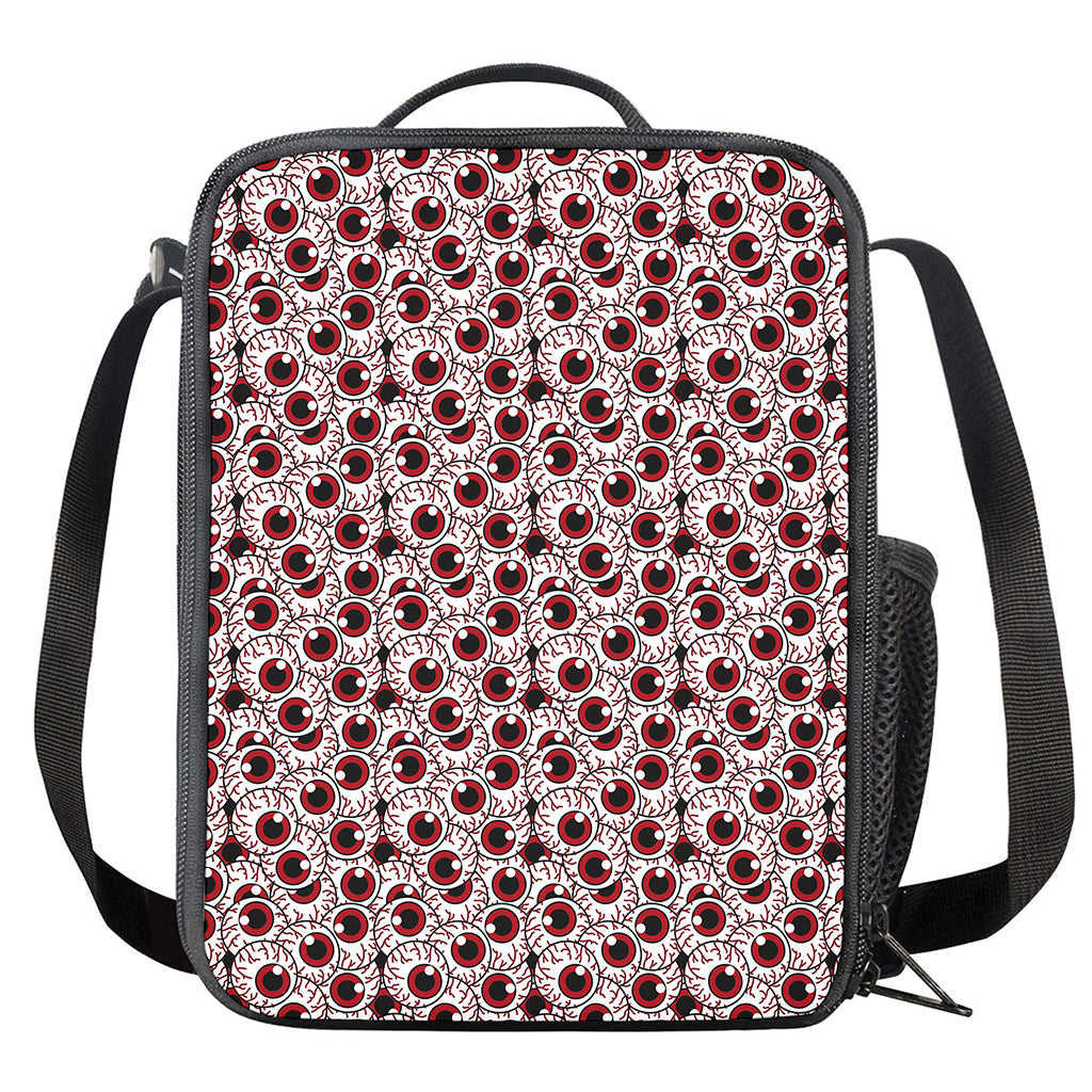 Creepy Red Eyeball Pattern Print Crossbody Lunch Bag