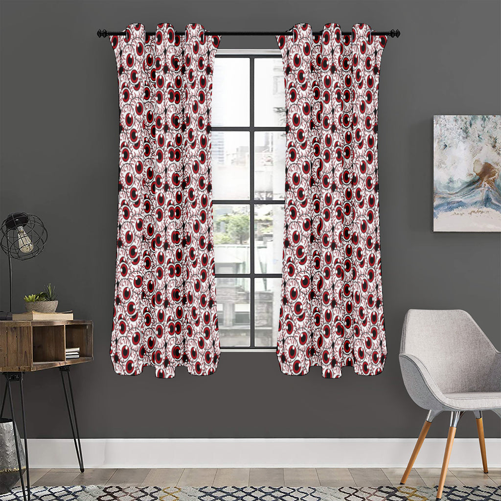 Creepy Red Eyeball Pattern Print Curtain
