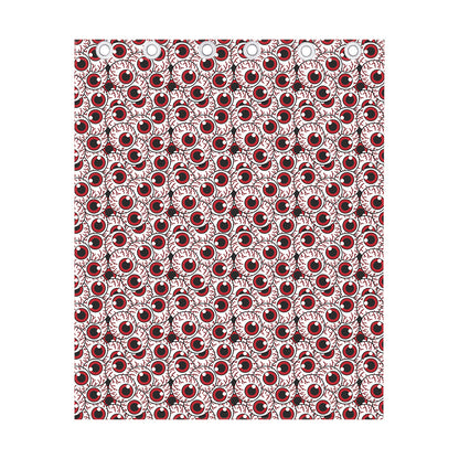 Creepy Red Eyeball Pattern Print Curtain