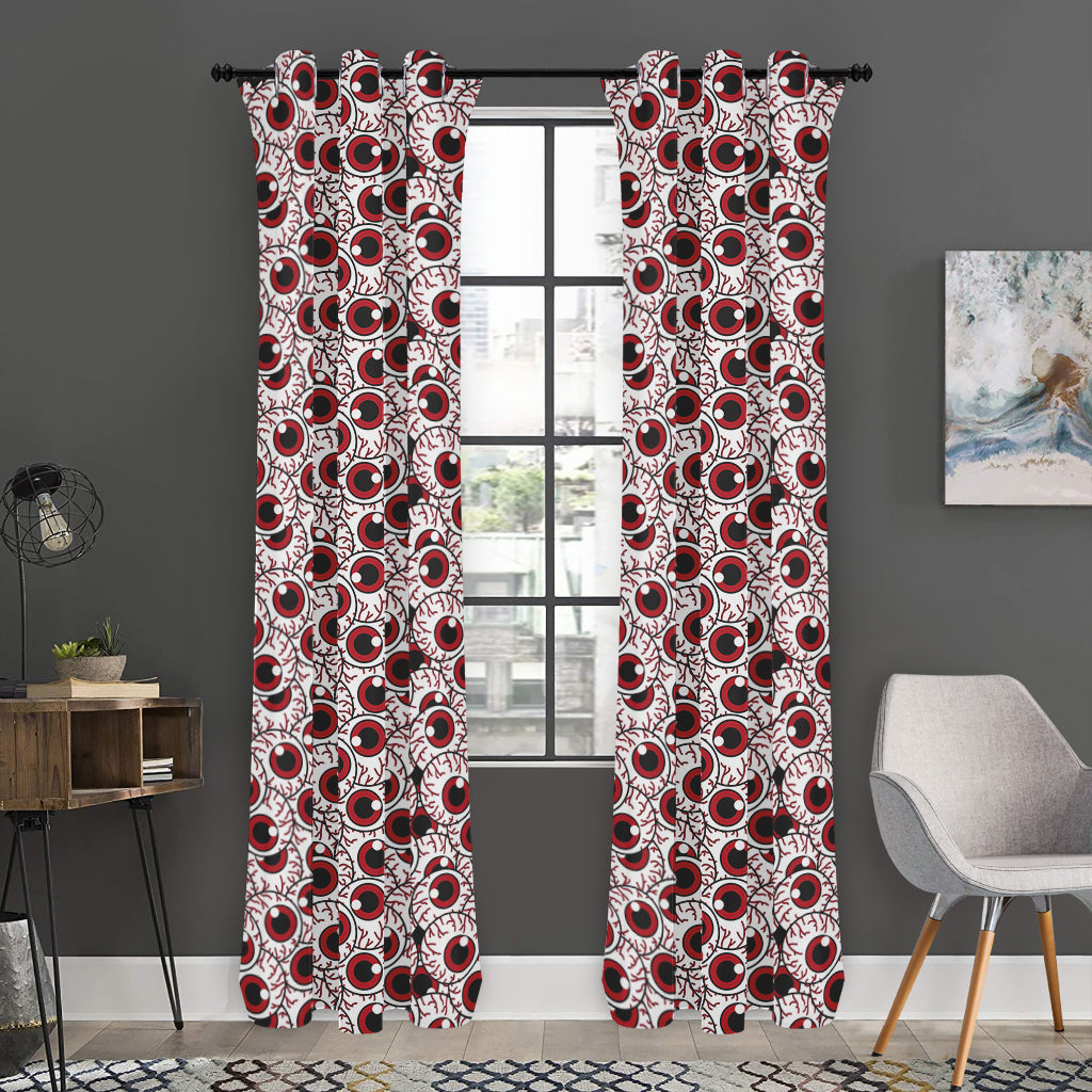Creepy Red Eyeball Pattern Print Curtain