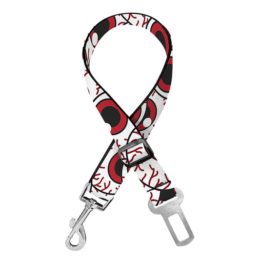 Creepy Red Eyeball Pattern Print Dog Seat Belt