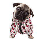 Creepy Red Eyeball Pattern Print Dog Zip Up Hoodie