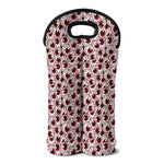 Creepy Red Eyeball Pattern Print Double Neoprene Wine Tote