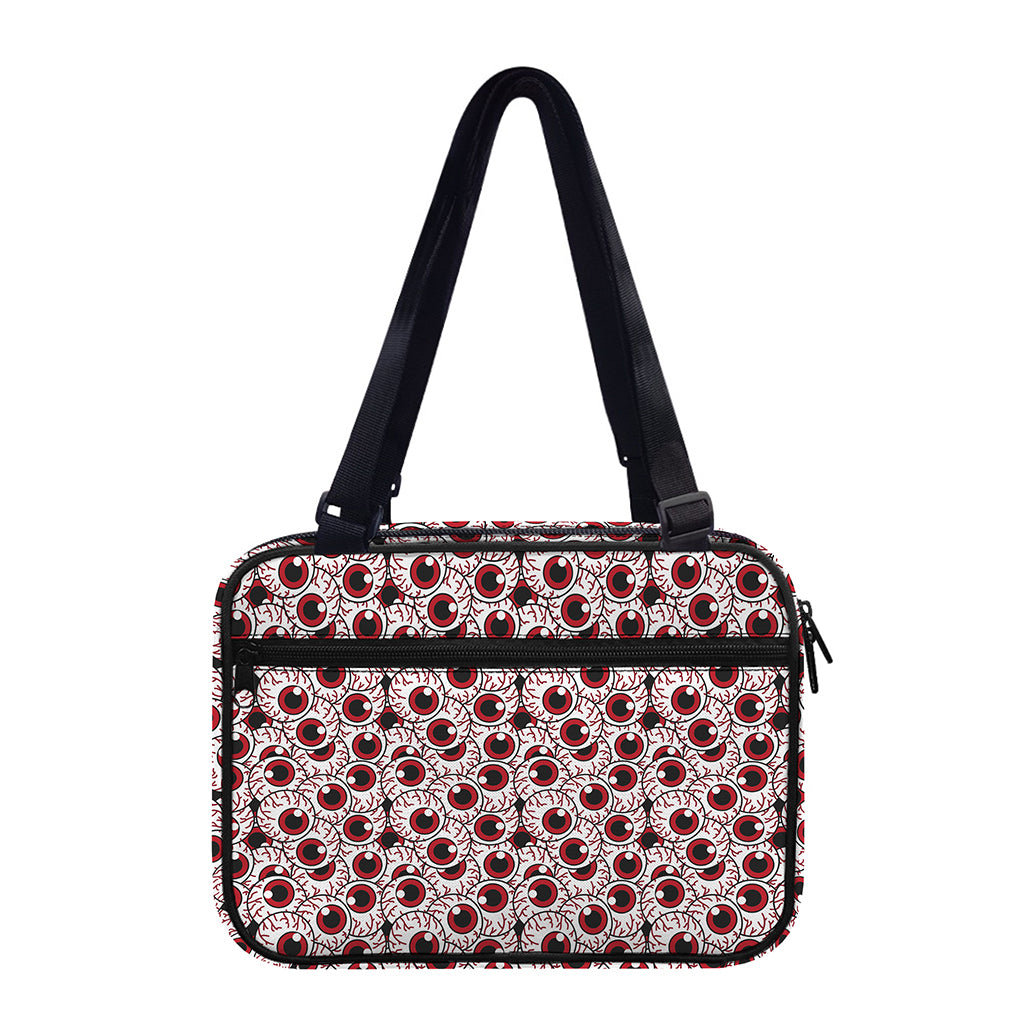 Creepy Red Eyeball Pattern Print Double Strap Bible Bag