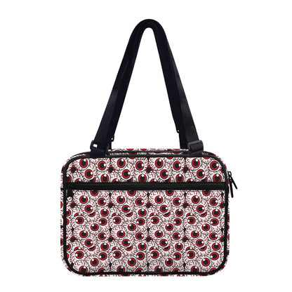 Creepy Red Eyeball Pattern Print Double Strap Bible Bag