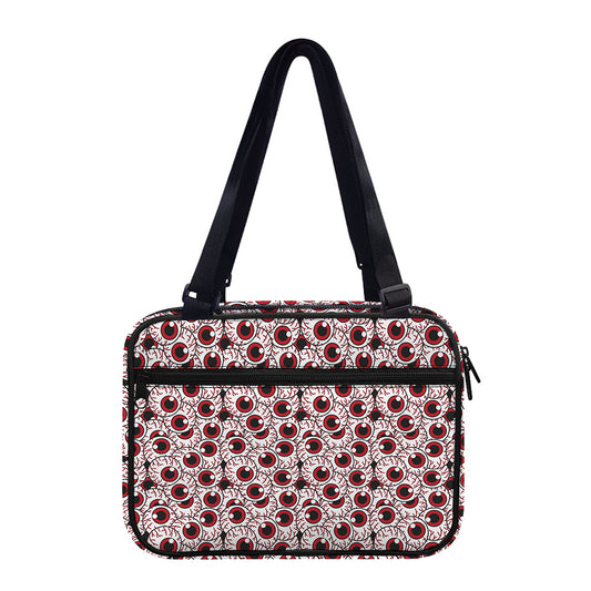 Creepy Red Eyeball Pattern Print Double Strap Bible Bag