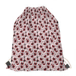 Creepy Red Eyeball Pattern Print Drawstring Bag
