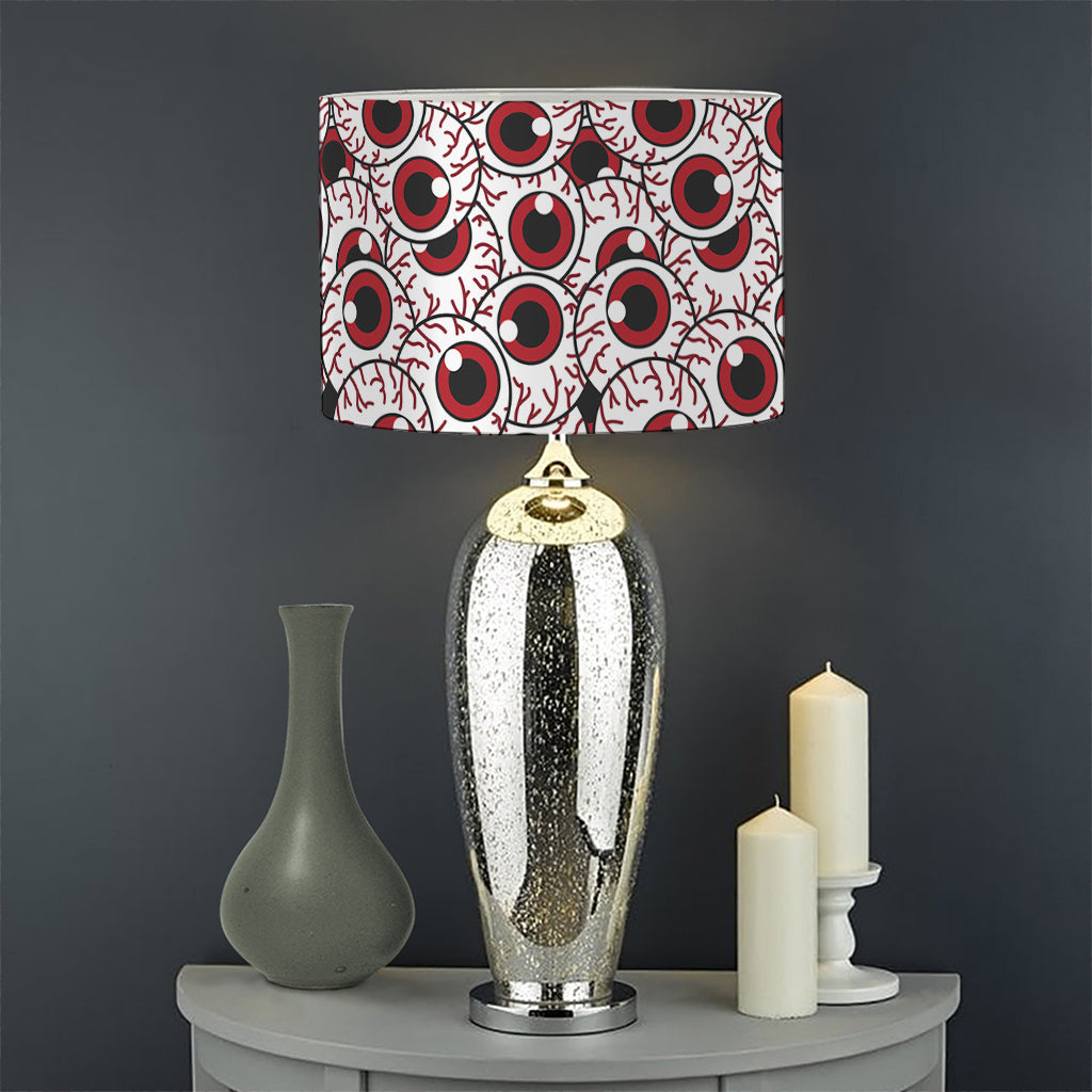 Creepy Red Eyeball Pattern Print Drum Lamp Shade