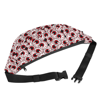 Creepy Red Eyeball Pattern Print Fanny Pack