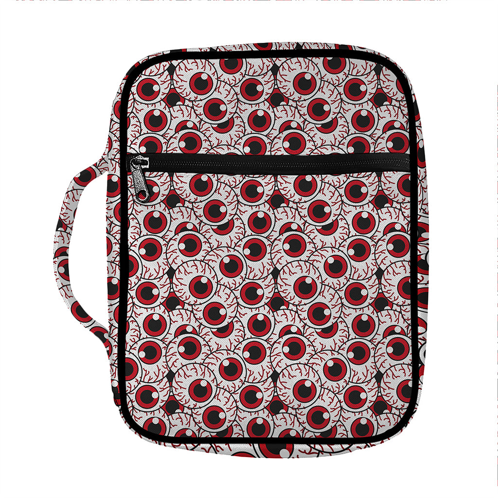 Creepy Red Eyeball Pattern Print Front Pocket Bible Bag