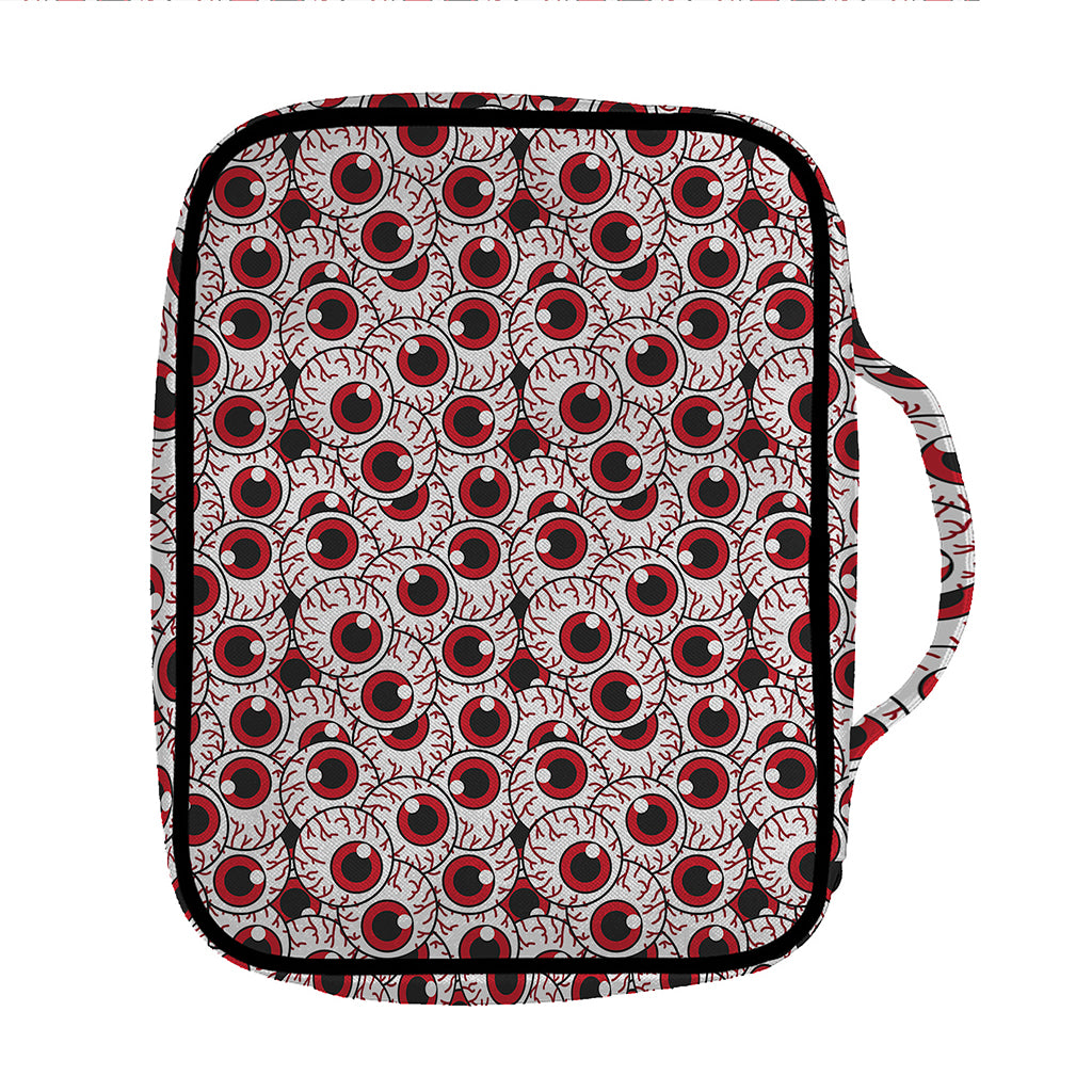 Creepy Red Eyeball Pattern Print Front Pocket Bible Bag