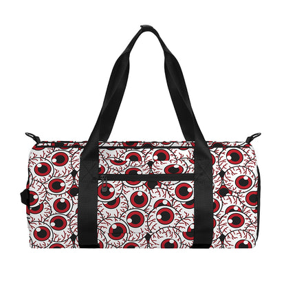 Creepy Red Eyeball Pattern Print Gym Bag
