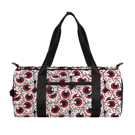 Creepy Red Eyeball Pattern Print Gym Bag