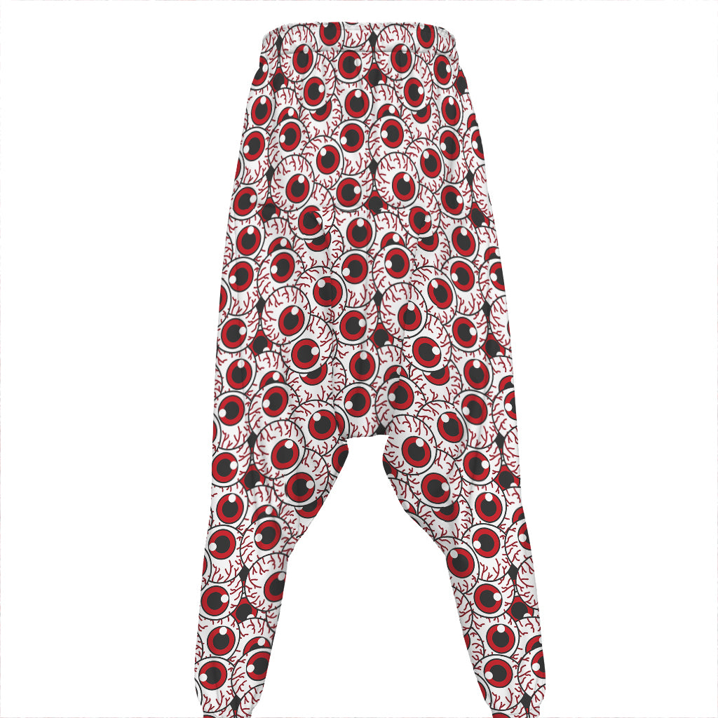 Creepy Red Eyeball Pattern Print Hammer Pants