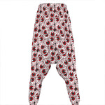 Creepy Red Eyeball Pattern Print Hammer Pants