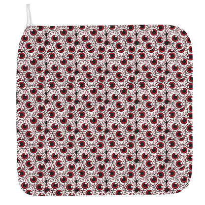 Creepy Red Eyeball Pattern Print Hand Towel